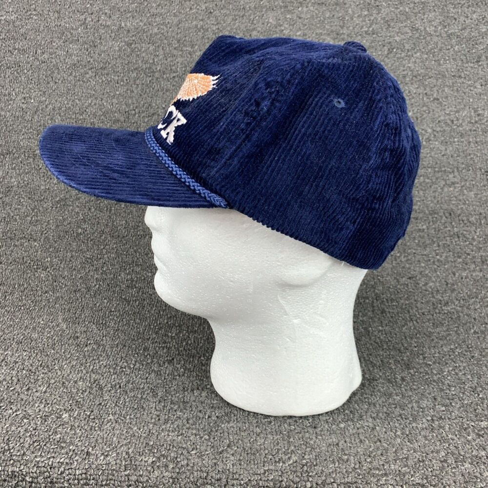 VTG Buick Navy Blue Corduroy Rope Hat Cap Adjustable Embroidered Eagle - Picture 3 of 8
